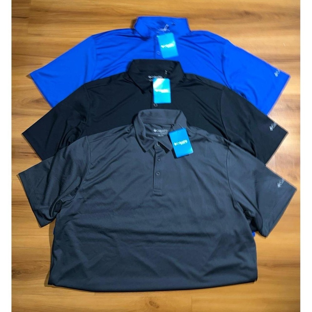 Mens NWT Columbia Golf Active Polo Short Sleeve Shirts Set Of 3